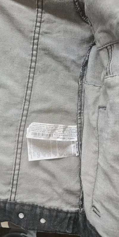 Chaqueta de mezclilla negra Zara para hombre - miniatura 3