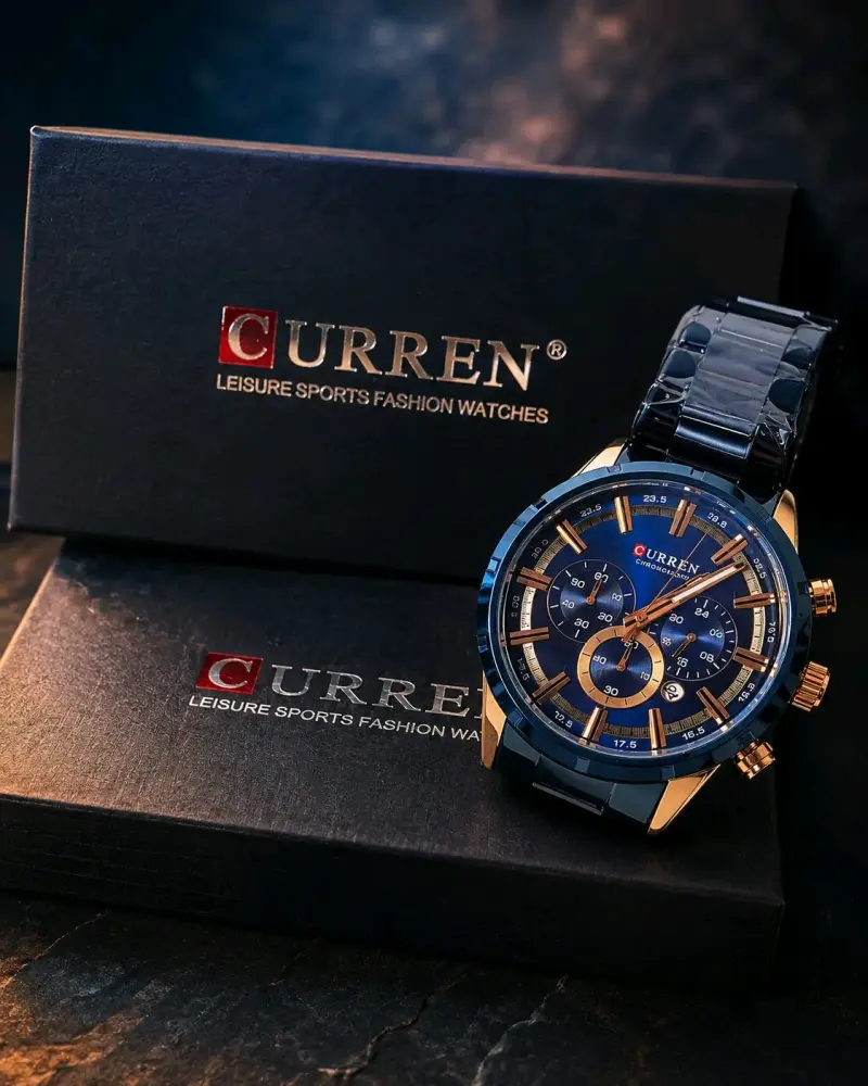 Reloj Curren para Hombre Azul y Dorado - 1