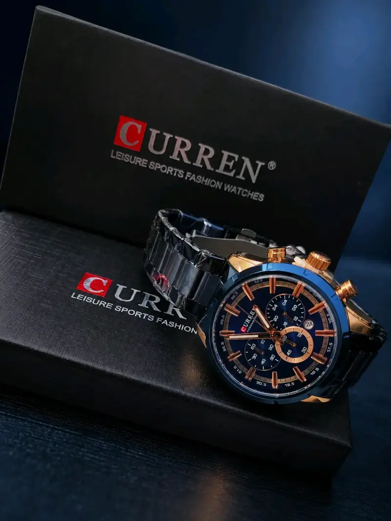 Reloj Curren para Hombre Azul y Dorado - 2
