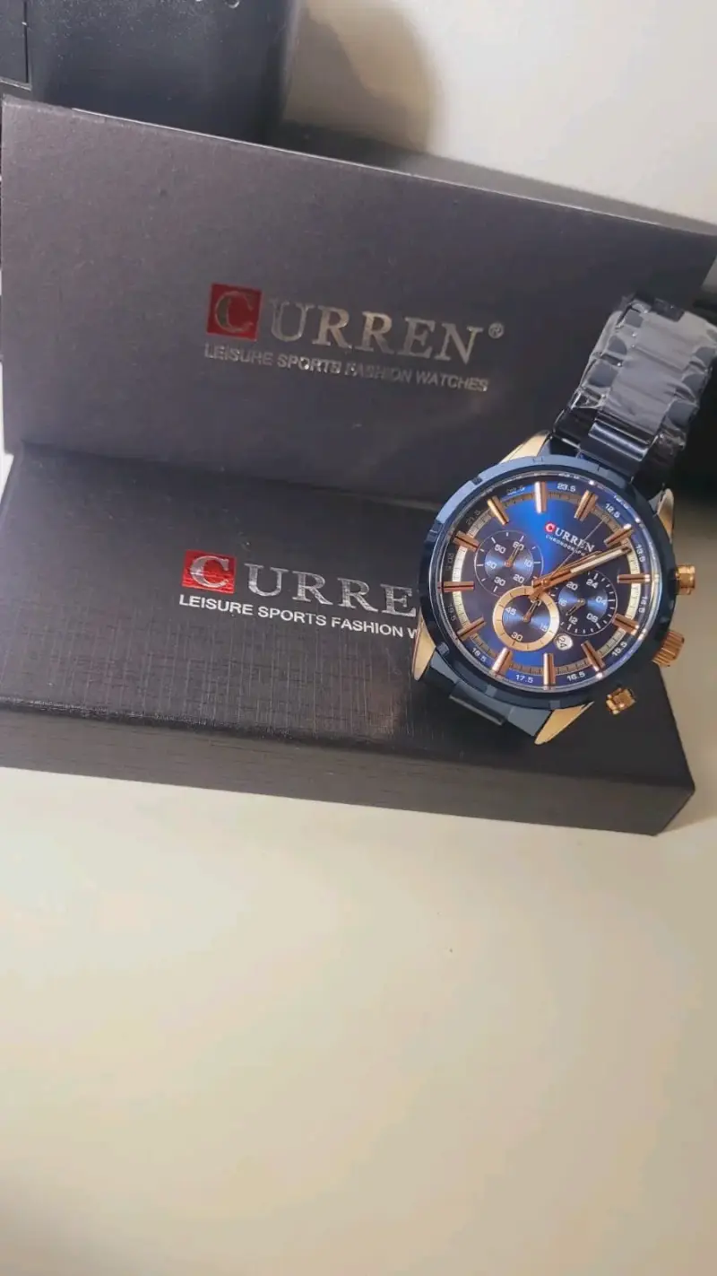 Reloj Curren para Hombre Azul y Dorado - 3