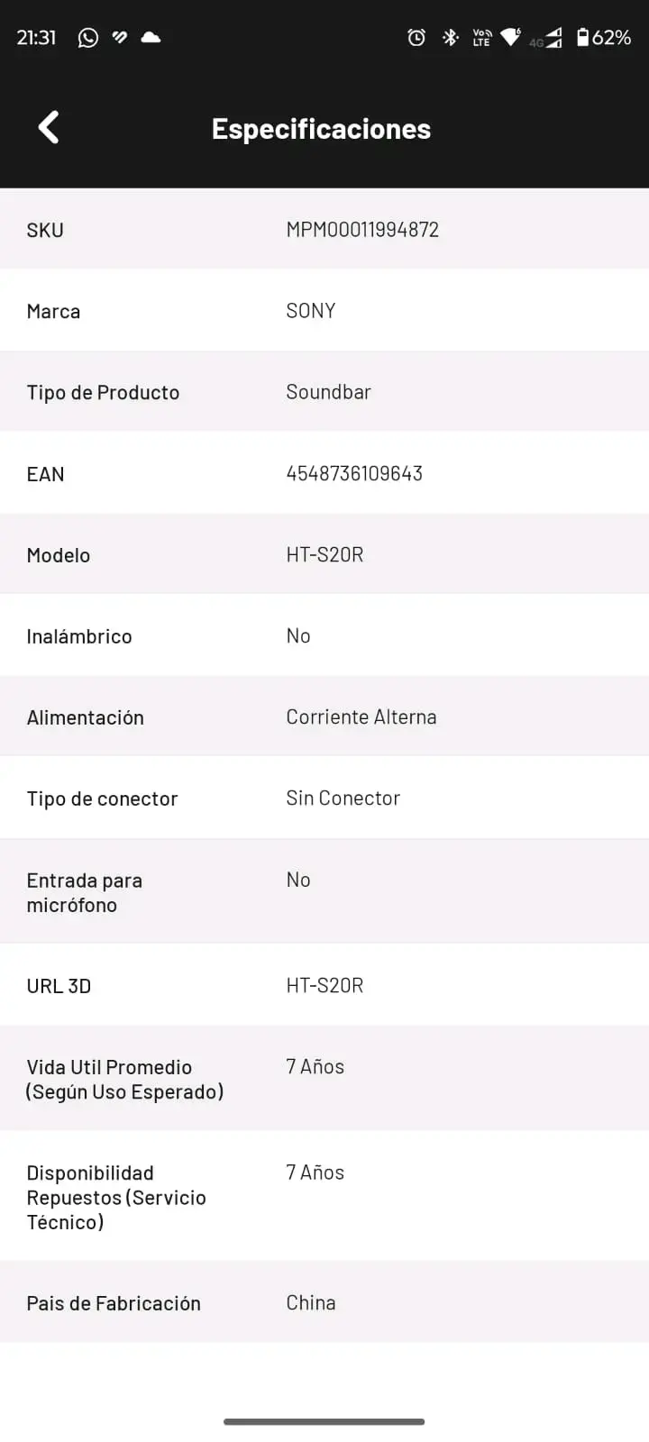 Sistema de sonido Sony HT-S20R con subwoofer - 4