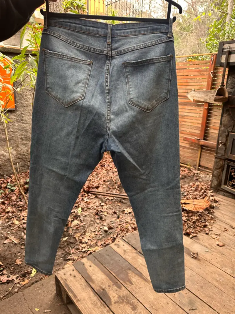 Jeans de mujer Basement tiro alto azul - 2