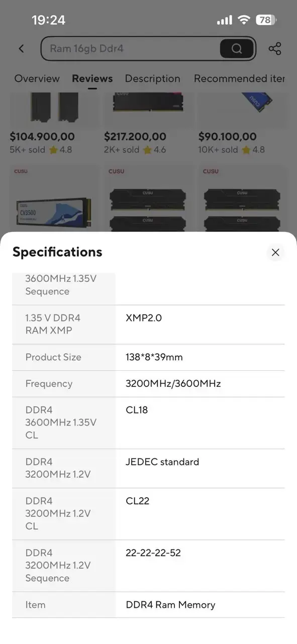Memoria RAM DDR4 16GB 3200MHz CUSU - 4