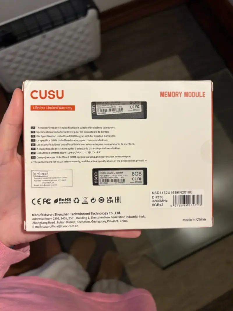 Memoria RAM DDR4 16GB 3200MHz CUSU - 2