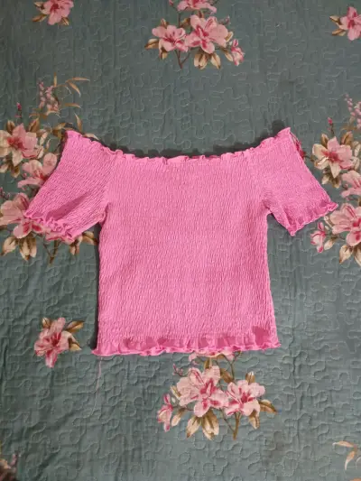 Blusa rosa hombros descubiertos H&M - miniatura 1