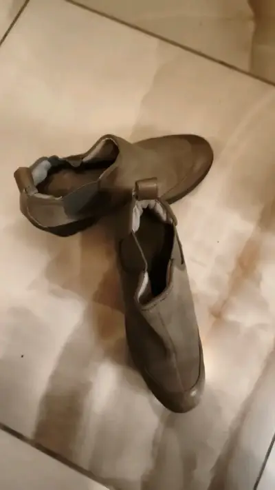 Botines de cuero marrón Caterpillar para mujer - miniatura 1