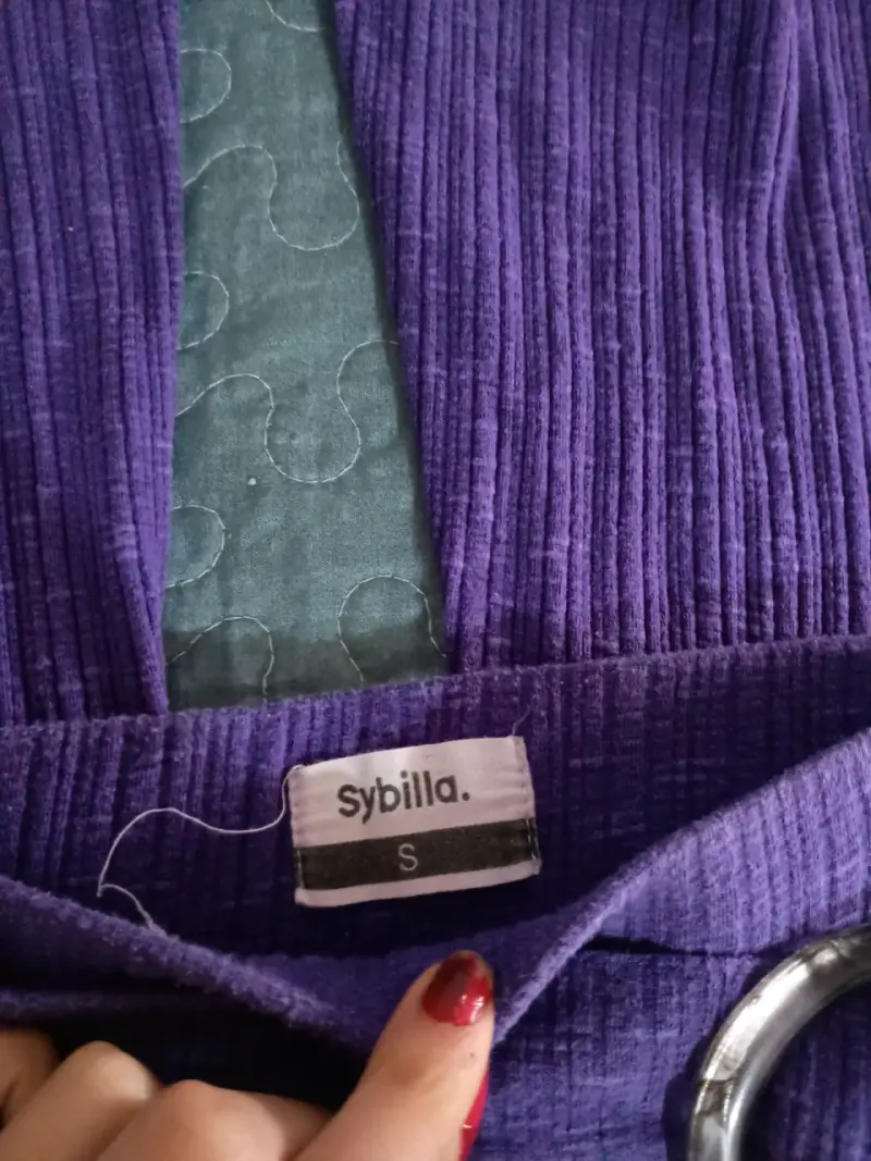 Pantalones acampanados morados con cinturón Sybilla - 2