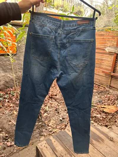 Jeans azul oscuro Americano para mujer - miniatura 2