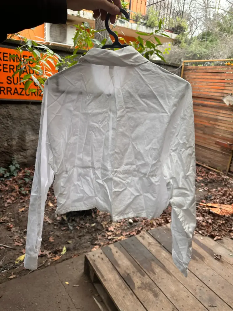 Blusa Blanca Manga Larga Talla S - 2