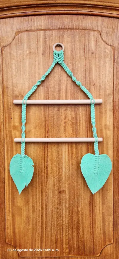 Decoración de pared macramé boho chic - miniatura 2