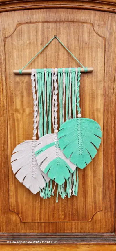 Decoración de pared macramé boho chic - miniatura 3
