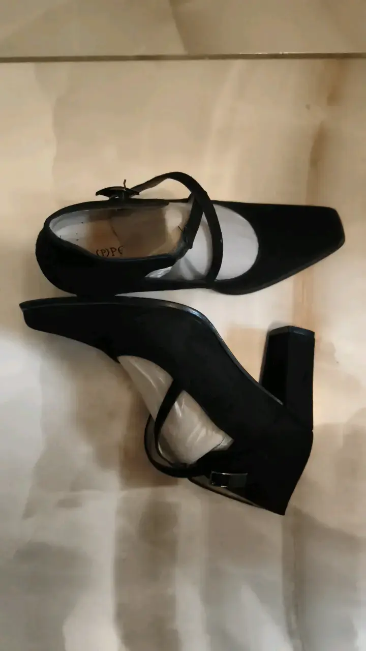 Zapatos de tacón negro de cuero talla 38 - 2