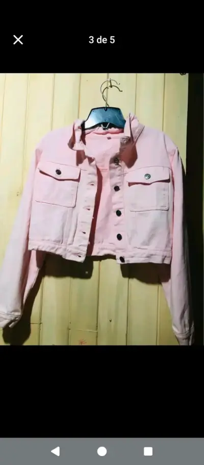 Chaqueta corta rosa para mujer - miniatura 1