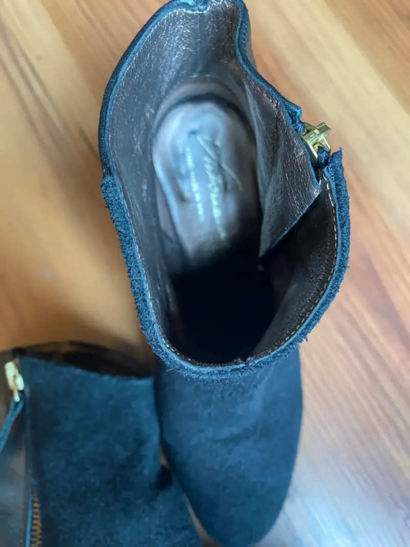 Botines de cuero negro con tacón alto - 6