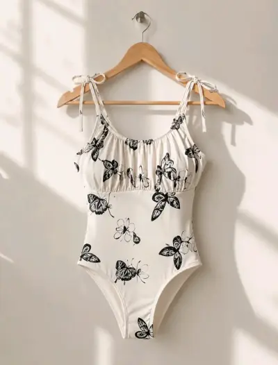Body blanco con estampado de mariposas - miniatura 1