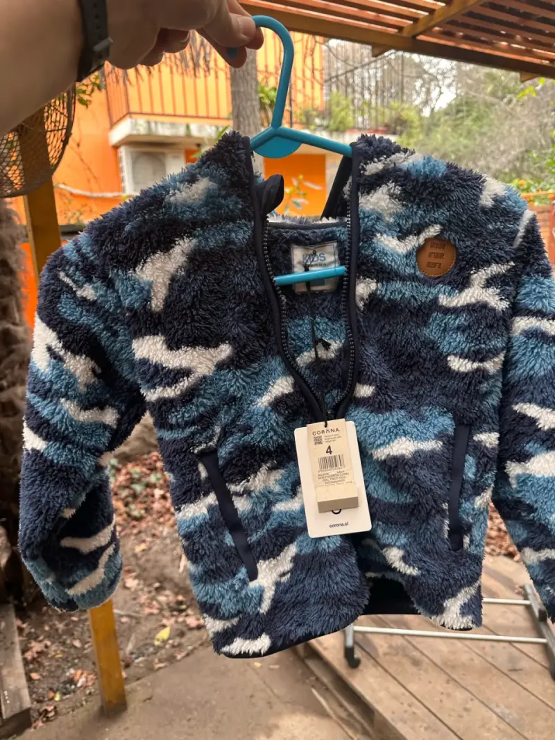 Chaqueta polar infantil azul camuflaje talla 4 - 1