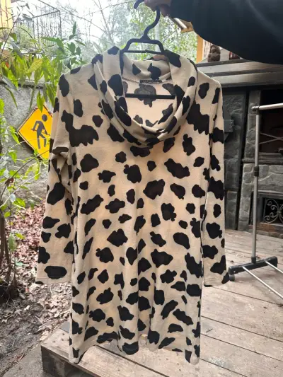 Vestido de lana con estampado animal print - miniatura 1