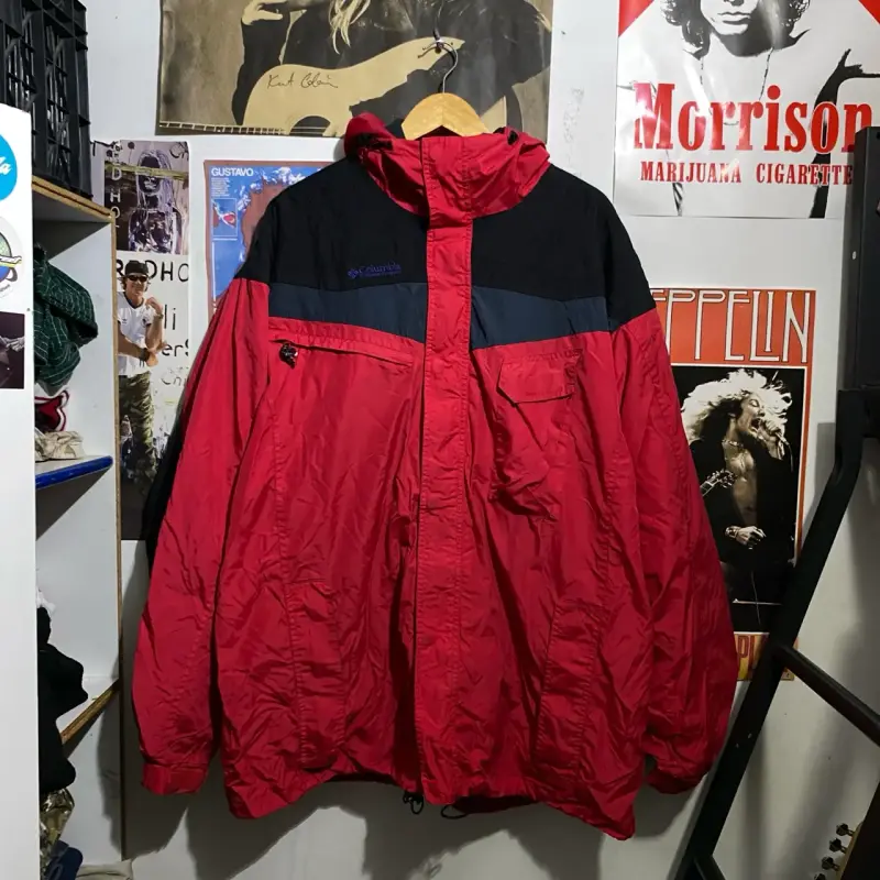 Chaqueta impermeable roja Columbia para hombre - 1