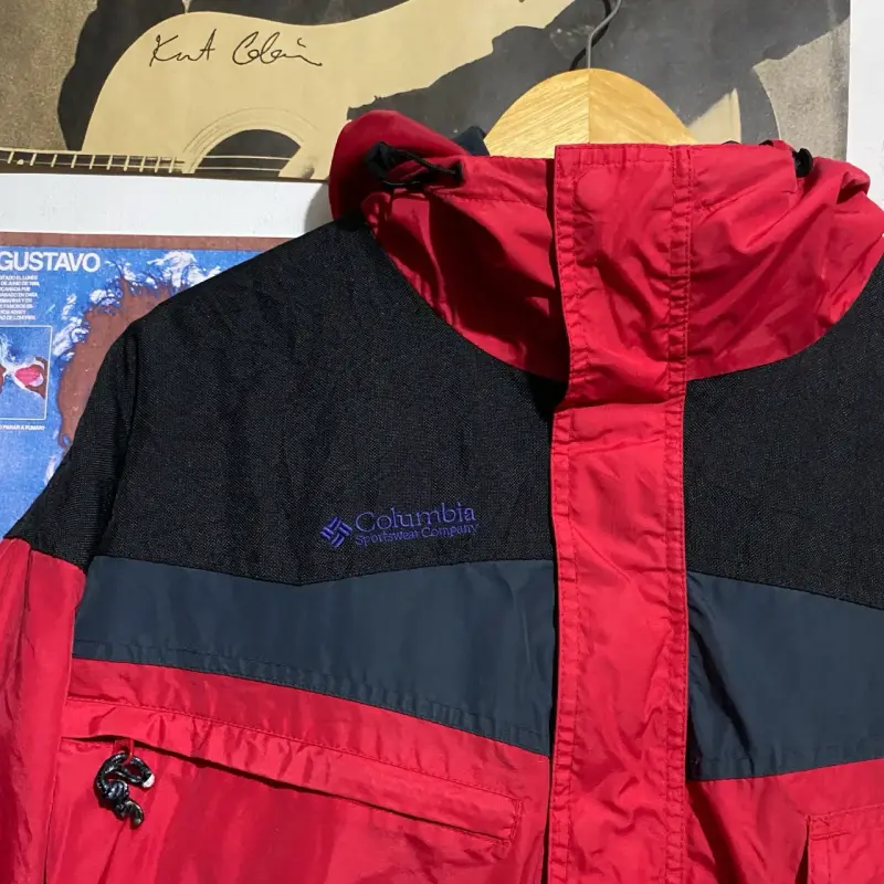 Chaqueta impermeable roja Columbia para hombre - 2