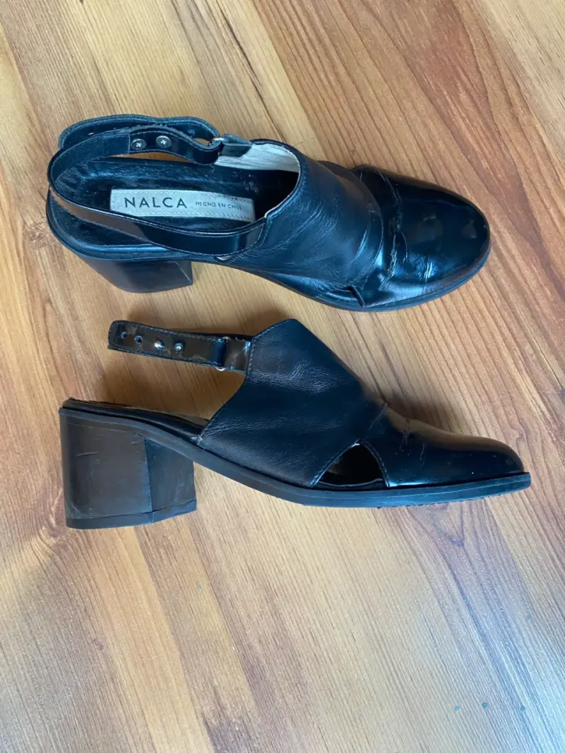 Zapatos de cuero negro con taco ancho Nalca - 1