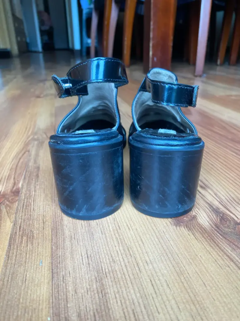 Zapatos de cuero negro con taco ancho Nalca - 3