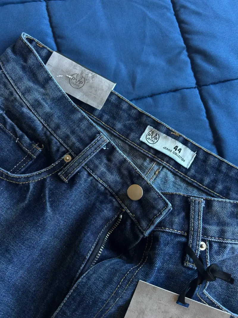 Jeans de mezclilla azul para hombre - 2