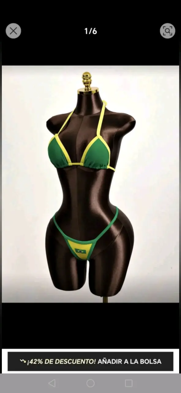 Bikini brasileño verde y amarillo - 2