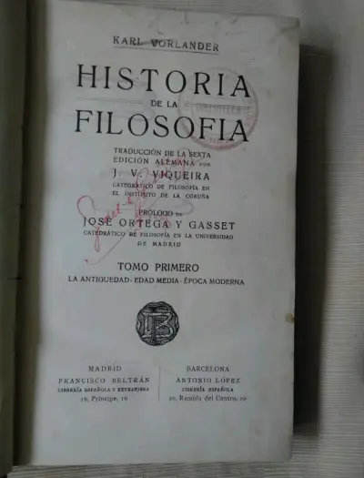 Antiguo Libro 'Historia de la Filosofía' año 1922 - miniatura 1