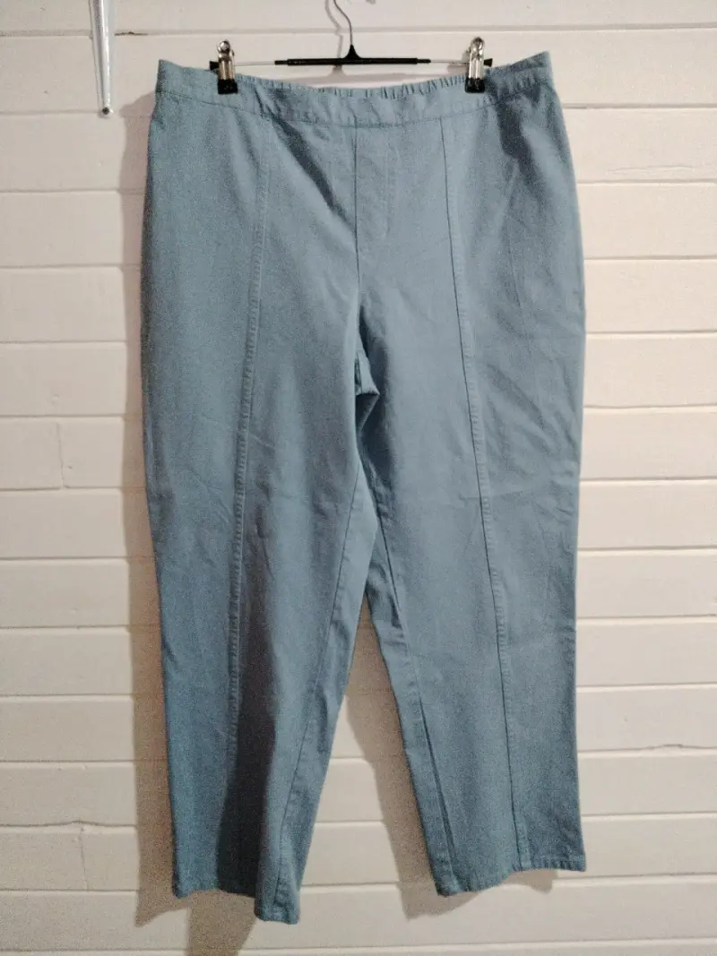Pantalones azul claro para mujer talla grande - 2