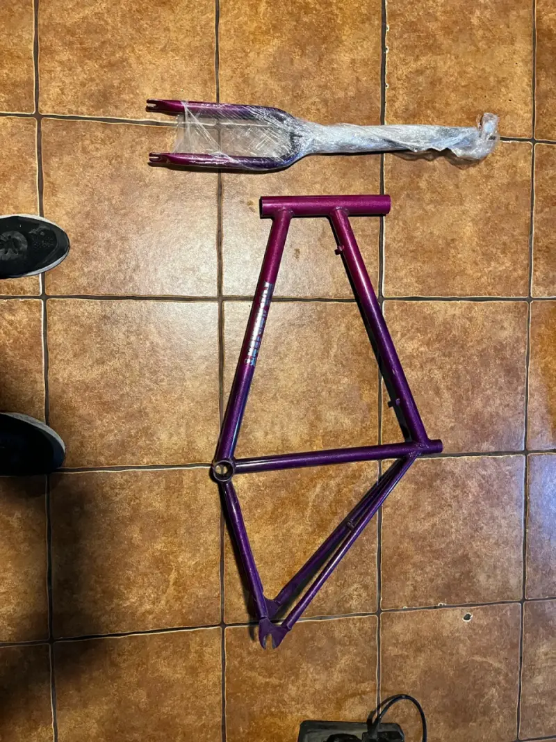 Cuadro de bicicleta mini velo morado bmx - 1