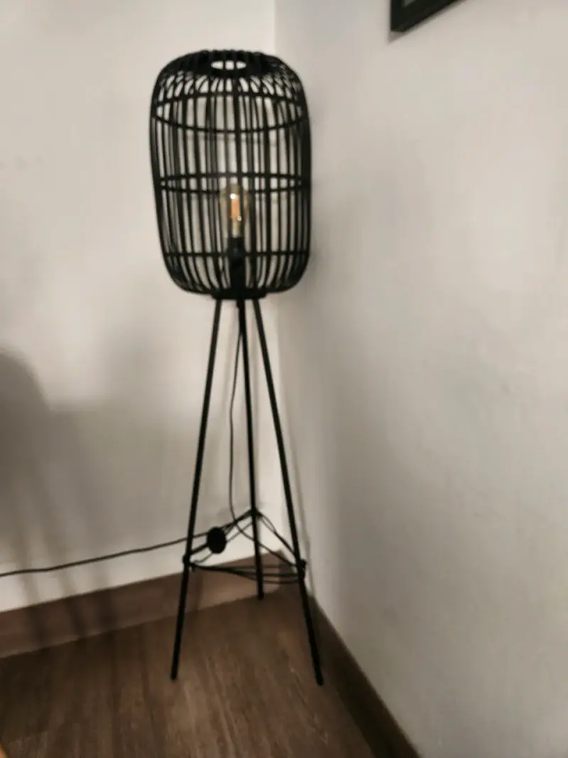 Lámpara de pie moderna con diseño de jaula - 2