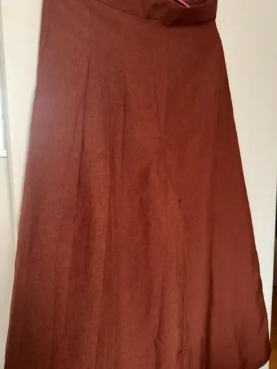 Pantalones palazzo color marrón para mujer - miniatura 2