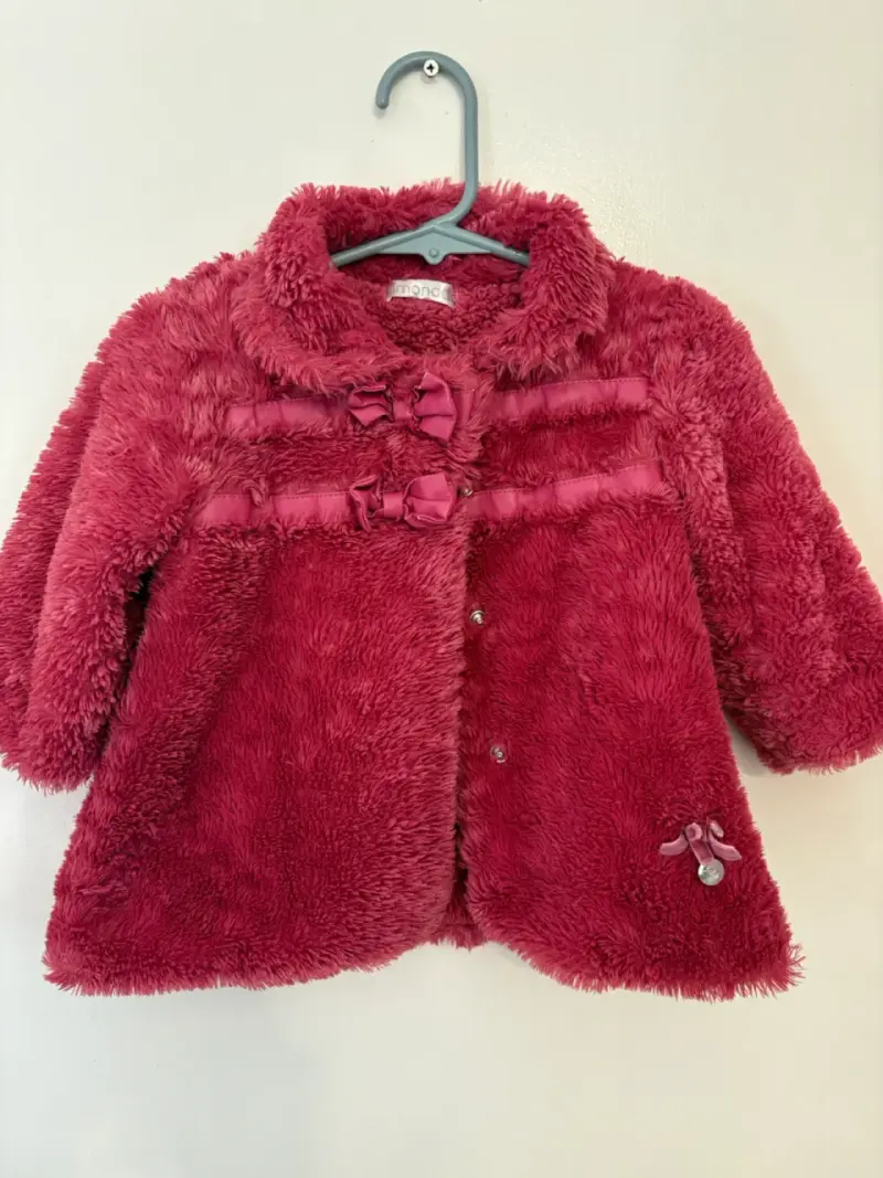 Abrigo de Peluche para Niña Color Fucsia