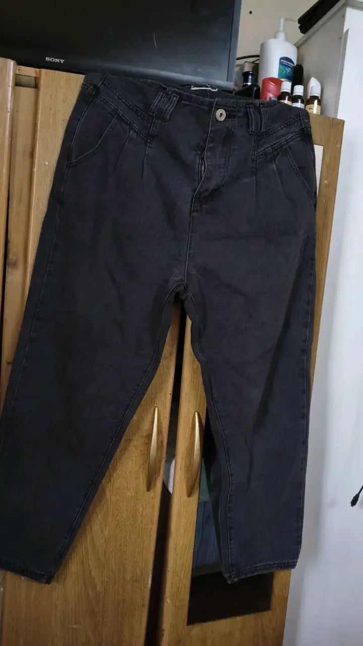 Pantalones de mezclilla negros para mujer - 1