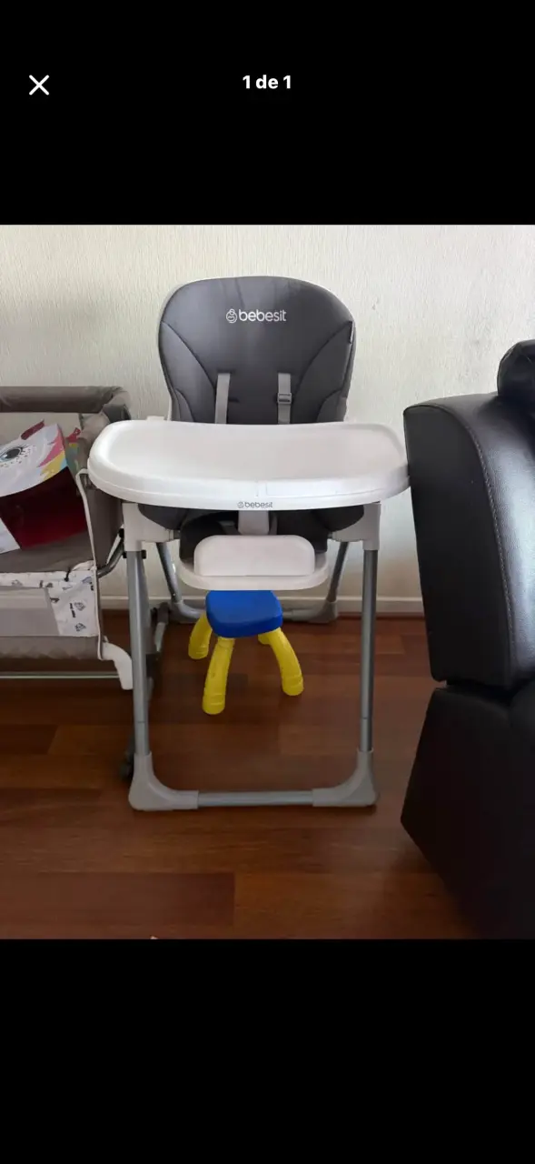 Silla de Comer Bebé Bebesit Gris