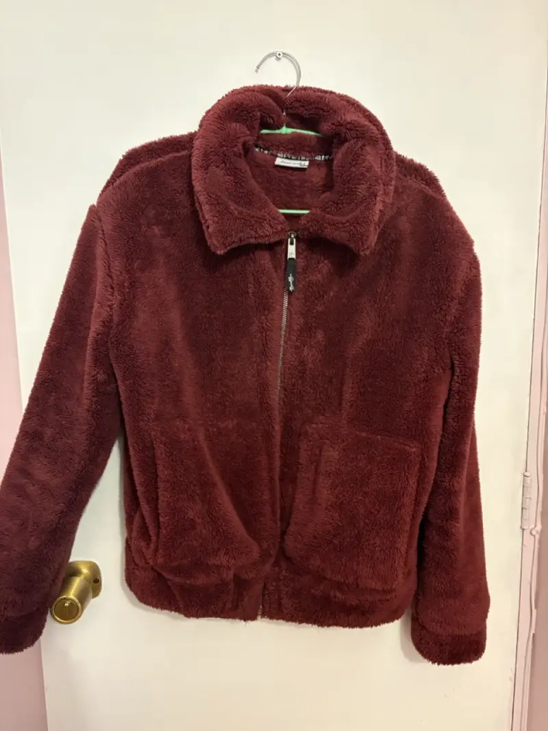 Chaqueta de felpa burdeos Kaya Girl XS - 1