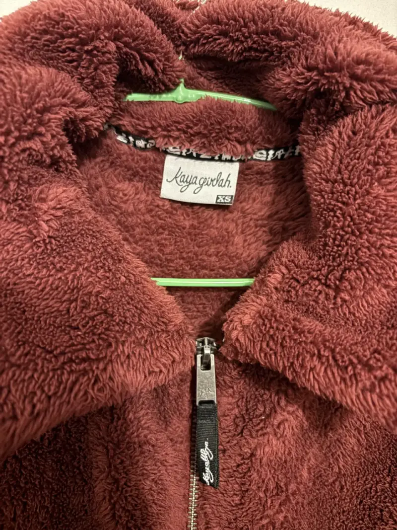 Chaqueta de felpa burdeos Kaya Girl XS - 3