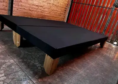 Base de cama de madera sólida color negro - miniatura 6