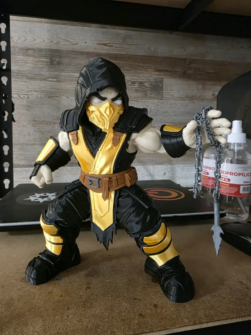 Figura Scorpion Mortal Kombat con cadena 3D - 2