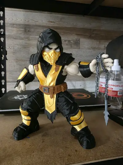 Figura Scorpion Mortal Kombat con cadena 3D - miniatura 2