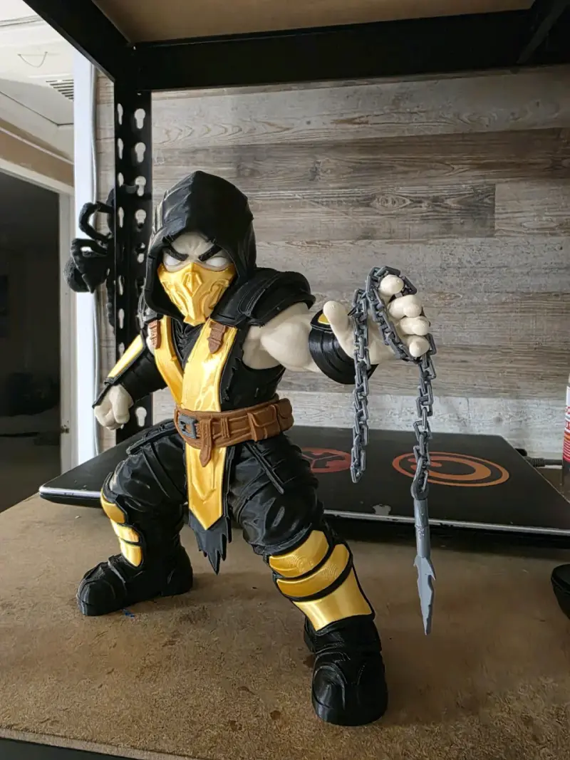 Figura Scorpion Mortal Kombat con cadena 3D - 3