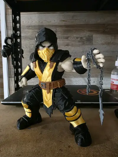 Figura Scorpion Mortal Kombat con cadena 3D - miniatura 4