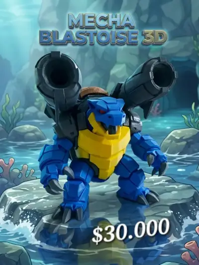 Figura de acción Mecha Blastoise 3D - miniatura 1