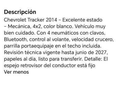 Chevrolet Tracker 2014 en excelente estado - miniatura 1