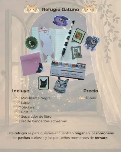 Set de Papelería Refugio Gatuno con Accesorios - miniatura 2
