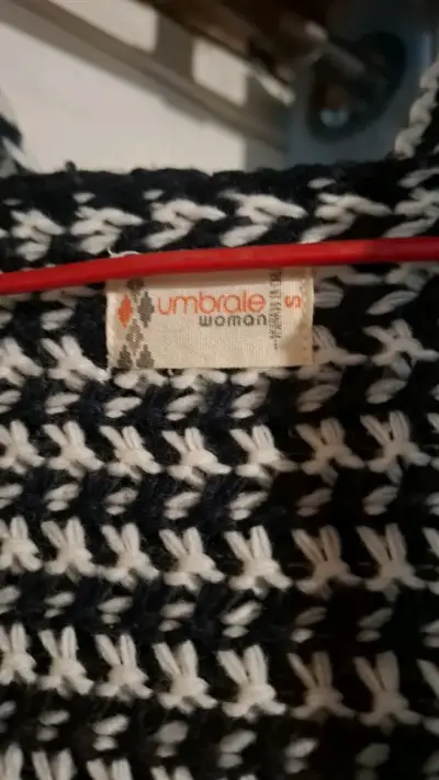 Cardigan de punto blanco y negro Umbrale - miniatura 2