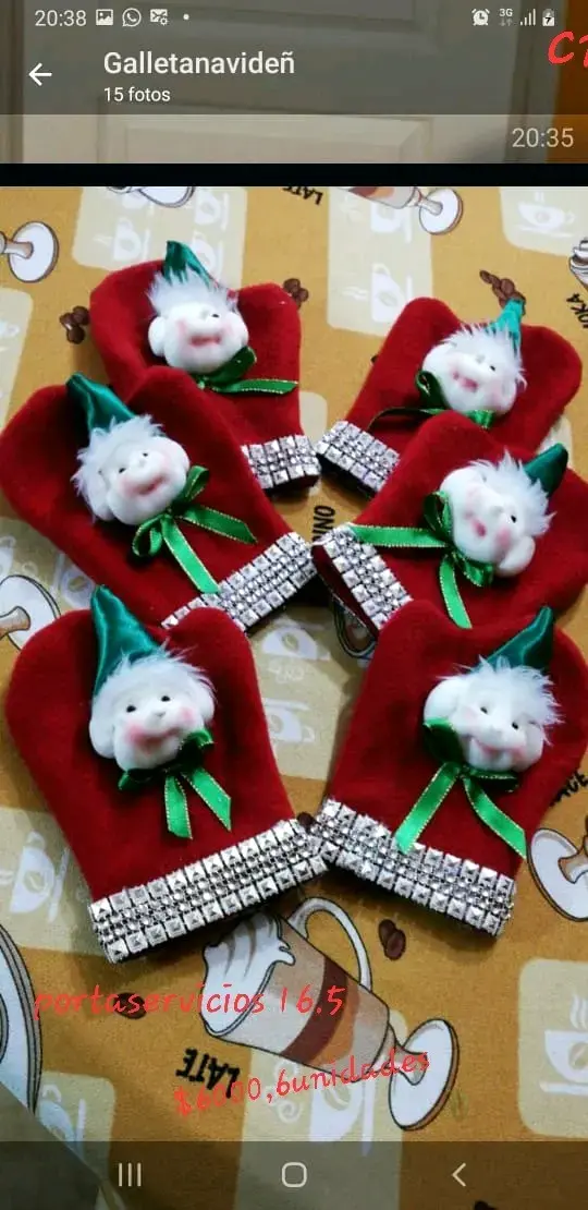 Portaservicio navideño con diseño de duende