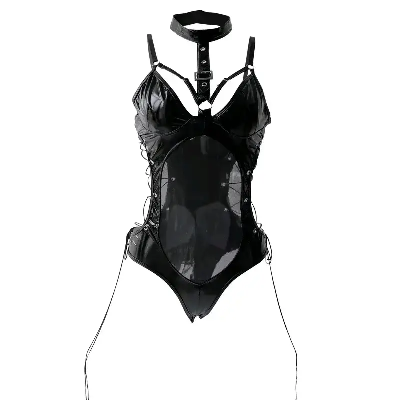 Body de charol negro