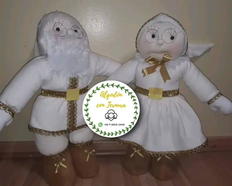 Pareja de muñecos pascueros navideños 75cm - 3