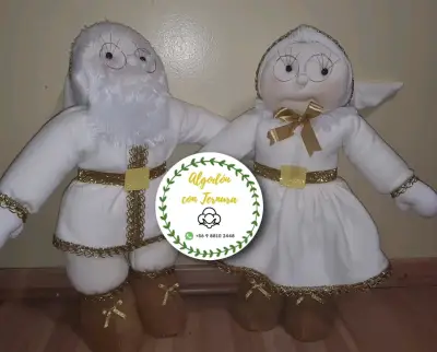 Pareja de muñecos pascueros navideños 75cm - miniatura 3